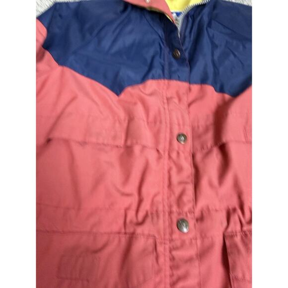 Vintage Powderhorn Mountaineering Coat Womens 10 Red Blue Hooded Ski Parka USA - Picture 4 of 16